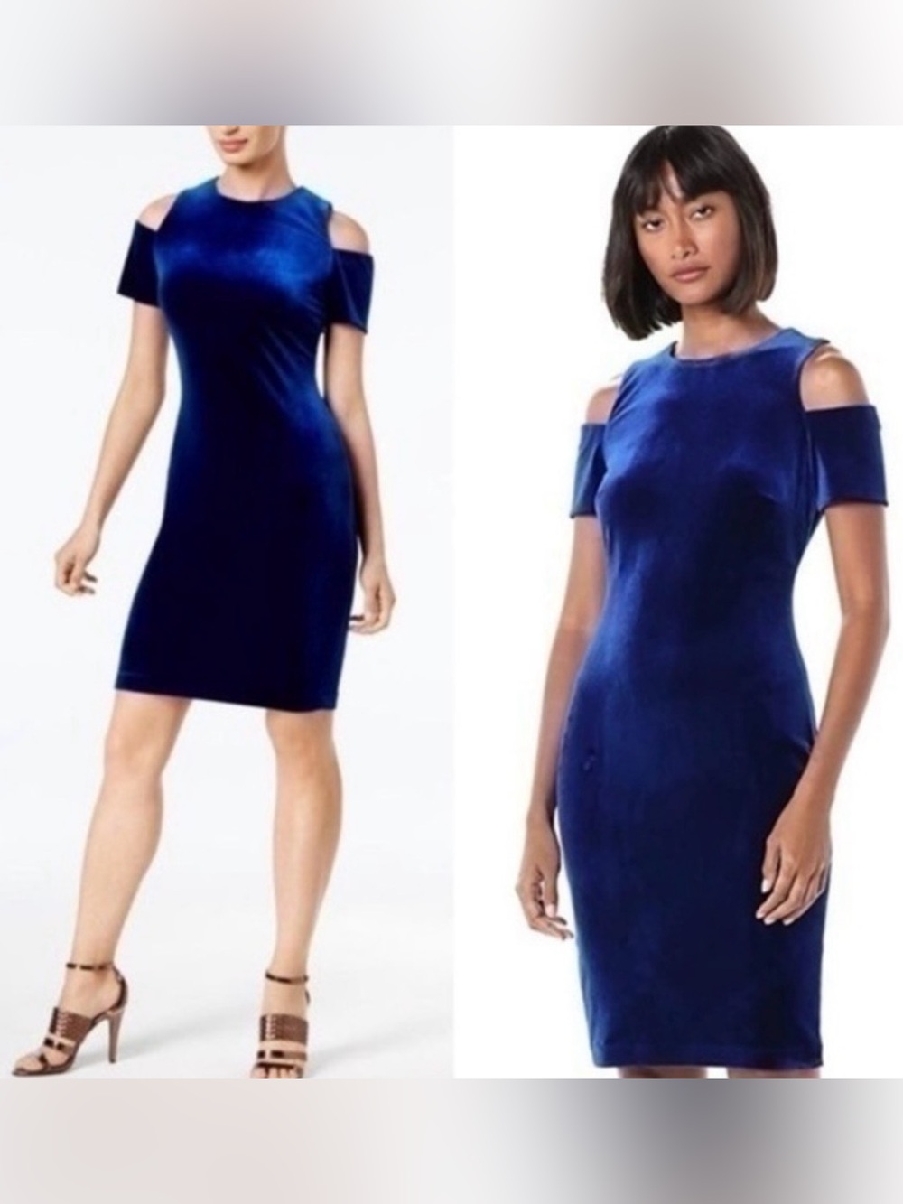 CALVIN KLEIN cobalt blue velvet dress sz 4 NWT